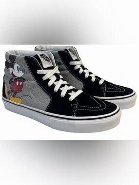 Vans Kids Mickey Mouse Disney Black Gray High-Top Sneakers Size 4